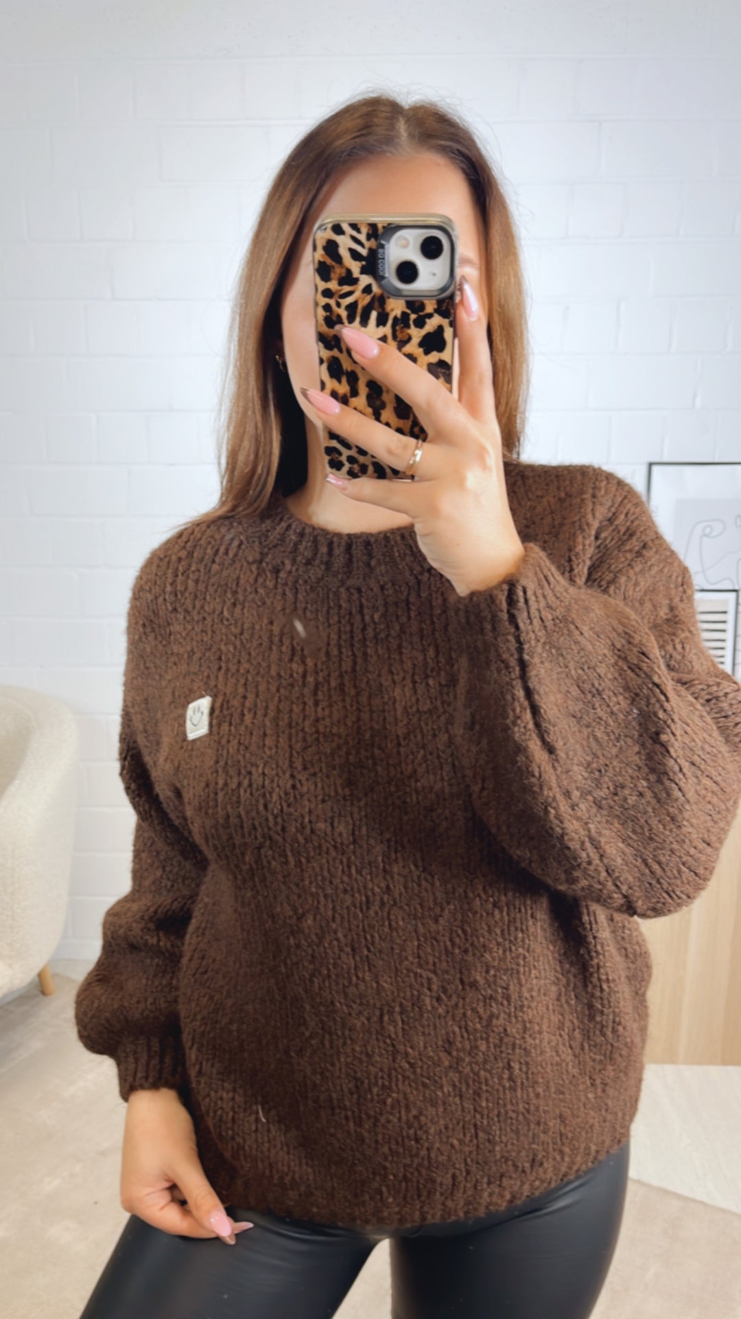 Strick Pullover " Just Be You " / Schoko braun Art. 13010