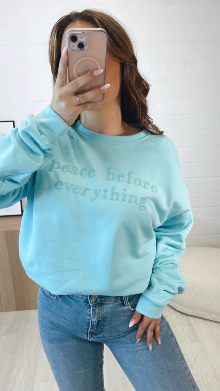 Pulli " peace before everything " / aqua Art. 9394