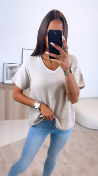 Musselin T-shirt, weiter Schnitt / beige Art. 6599