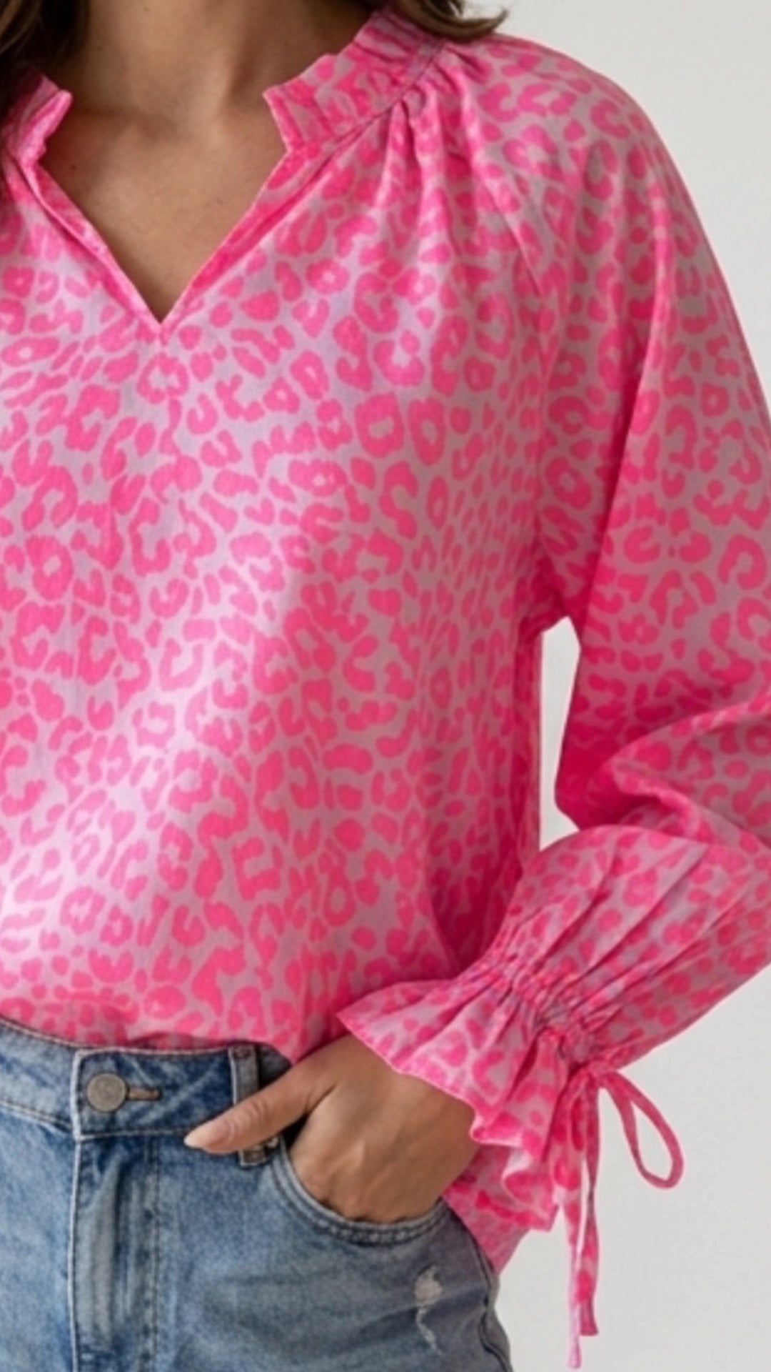 LEO leichte Bluse / soft pink - Neon pink Art. 14640
