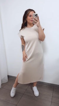 Butterstoff Shirt - Kleid/ BEIGE / Art. 14804