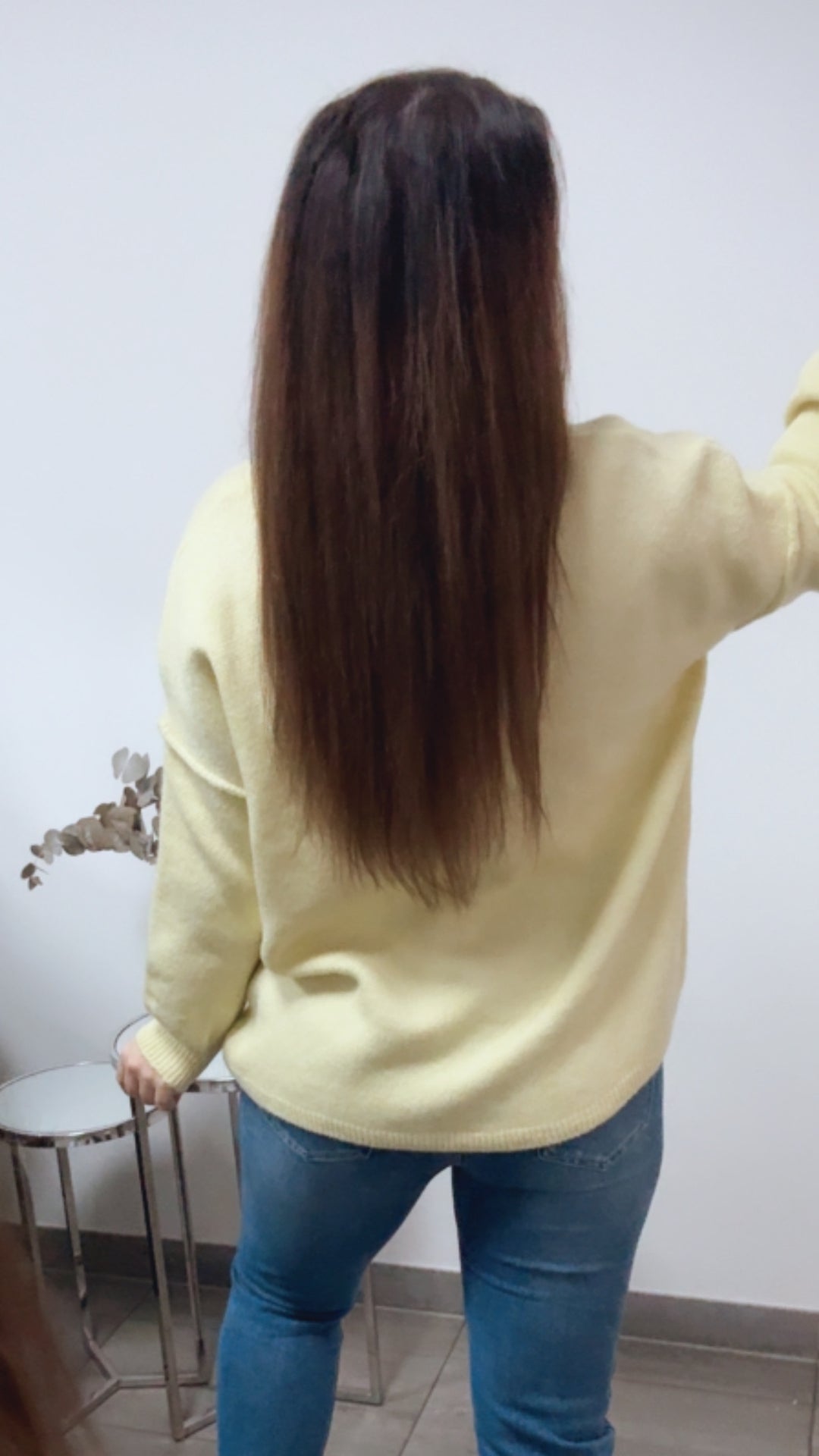 wollfreier Oversize Pullover / soft gelb Art. 13769