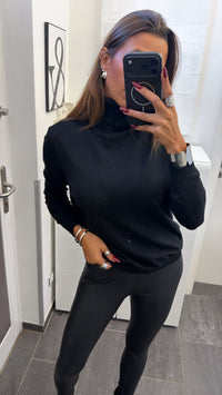 Rollkragen Feinstrick Pullover / schwarz Art.16291