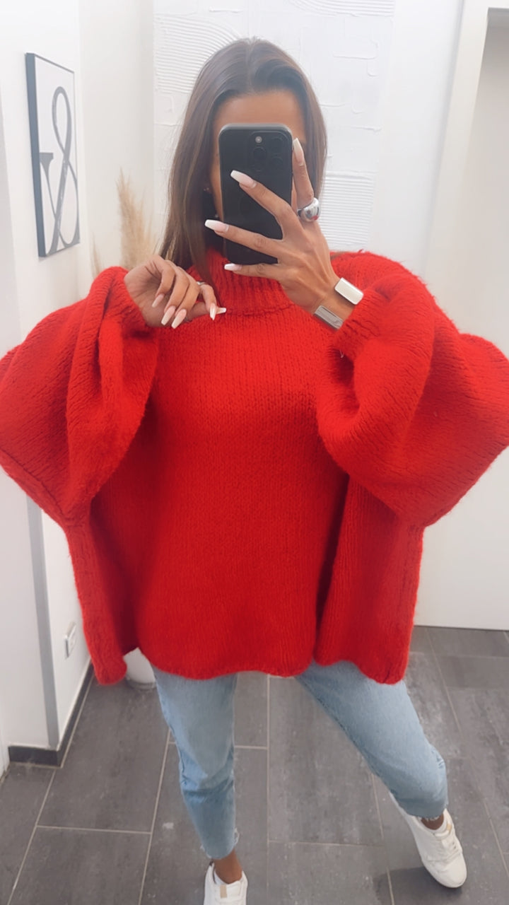 Ultra Oversize Kuschel - Pullover / rot Art. 7671