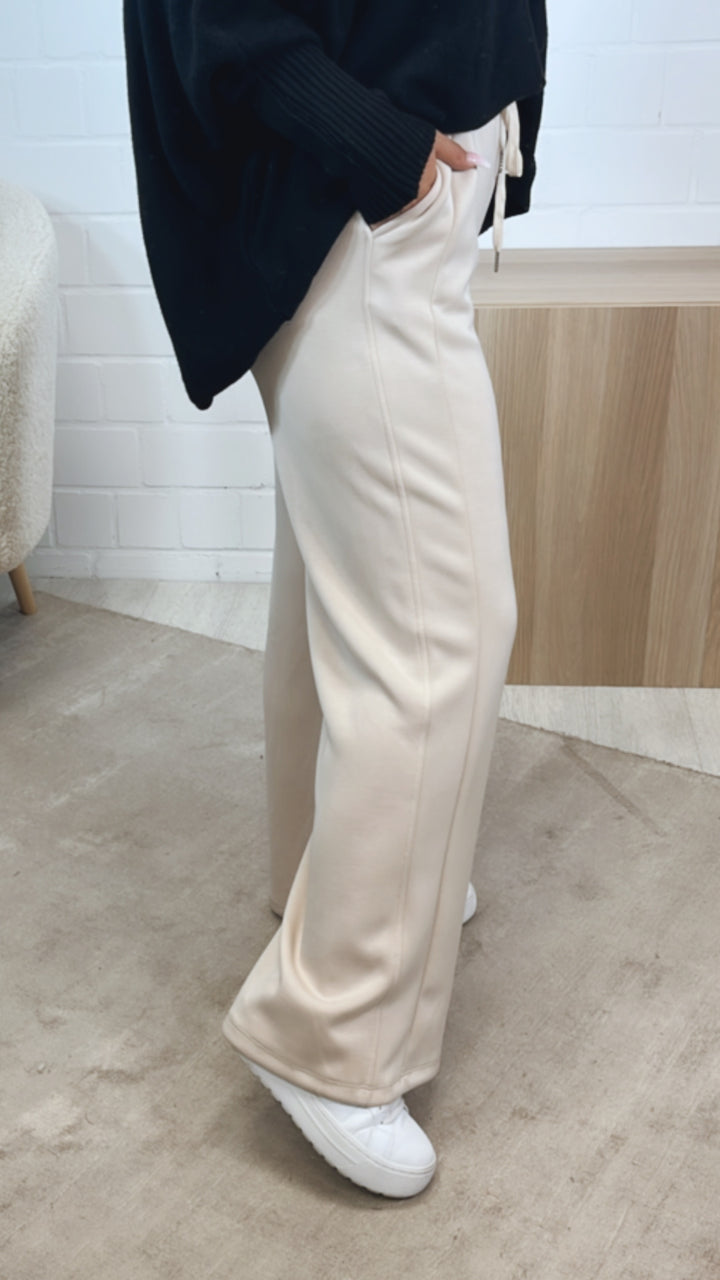 weiche Hose mit Tunnelzug / creme beige Art. 12437