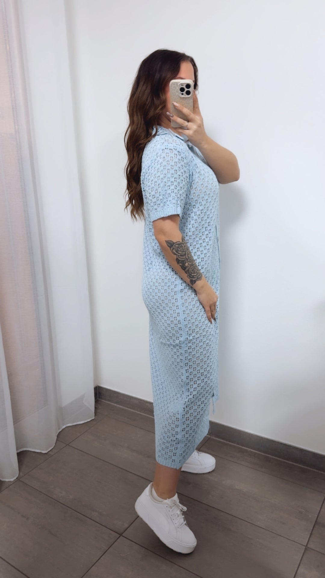 HOLIDAY (Maxi-) Kleid mit durchgehender Knopfleiste / hell blau Art. 14377