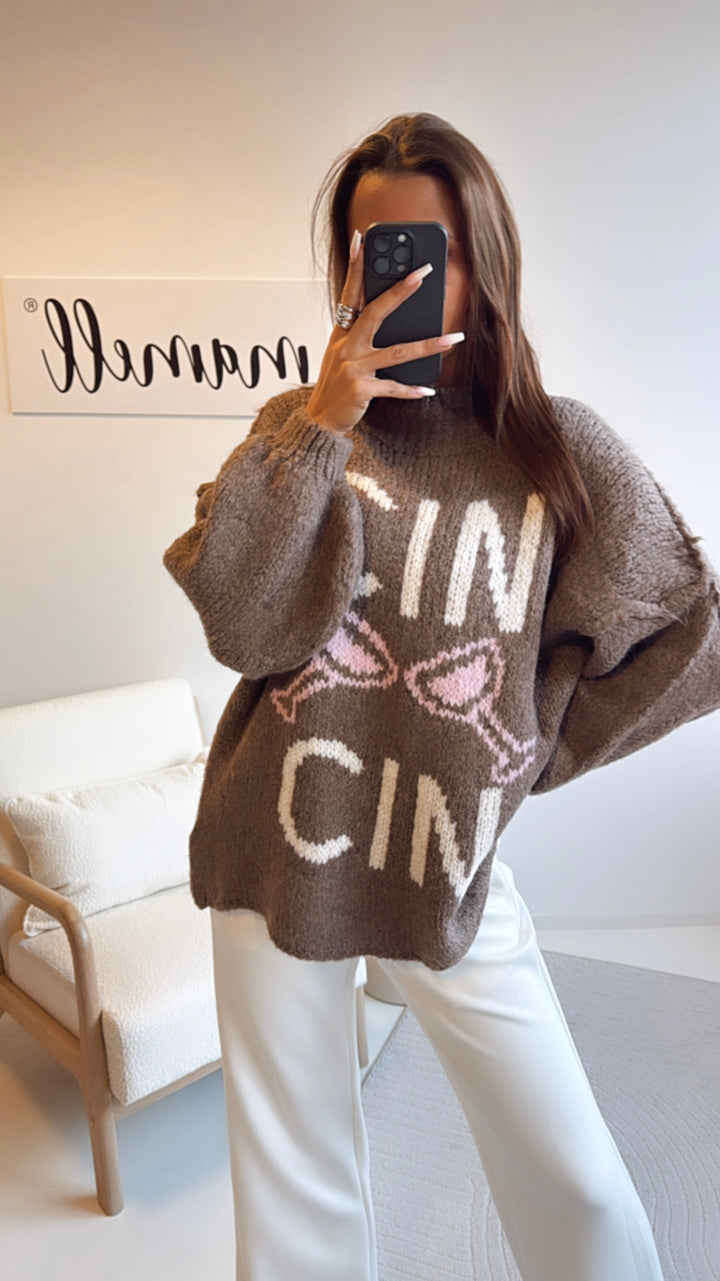 Pullover " Cin Cin " / braun meliert Art. 8495