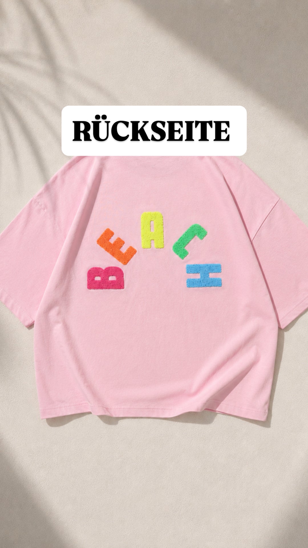 oversize kurzarm Sweater " Beach " / soft pink Art. 15271