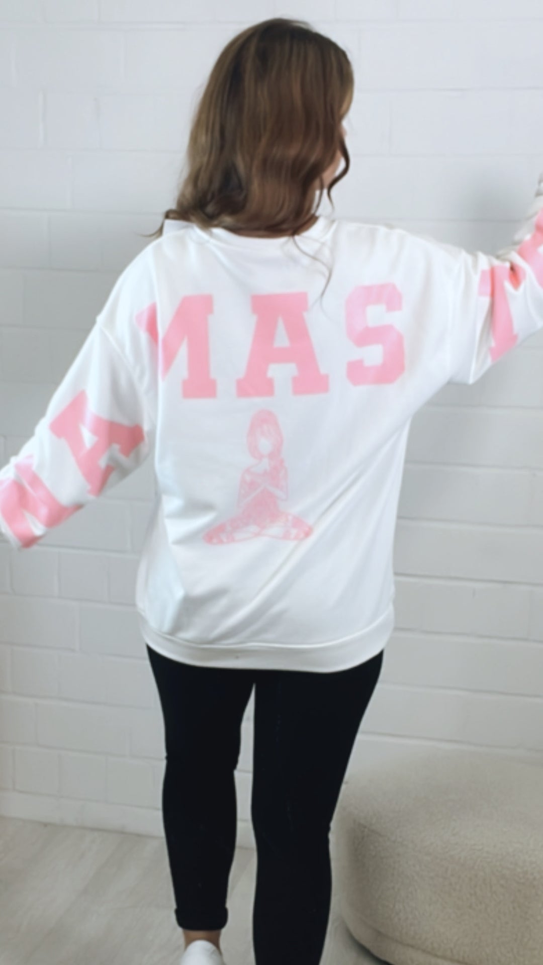 Pullover " all damn day " / weiss - soft pink Art. 9984