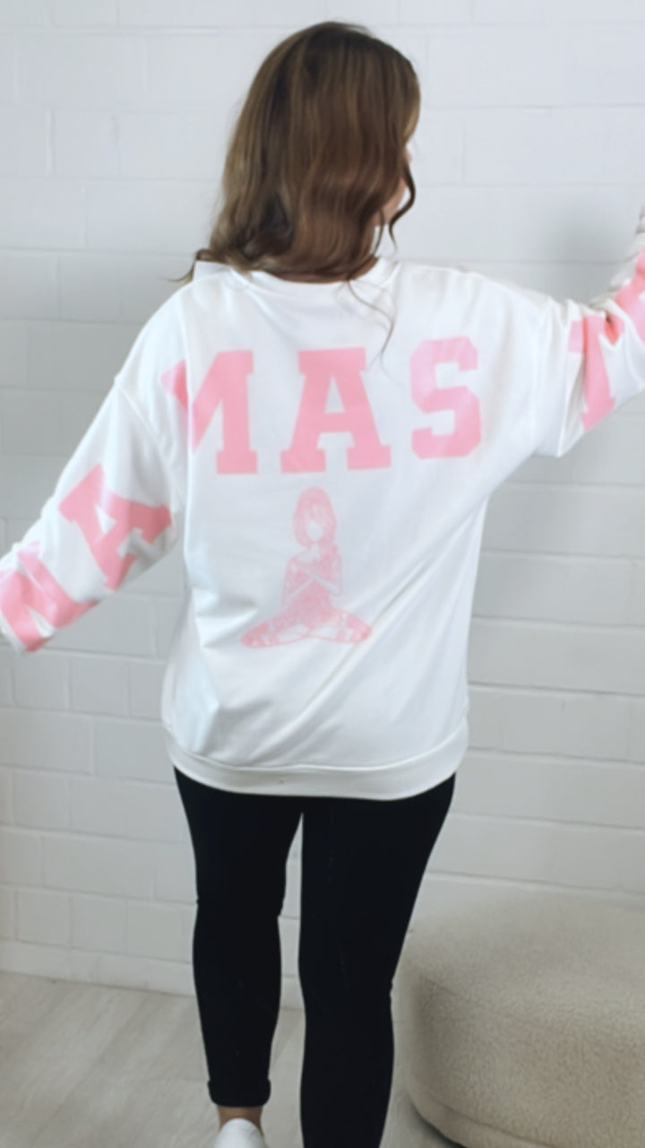 Pullover " all damn day " / weiss - soft pink Art. 9984