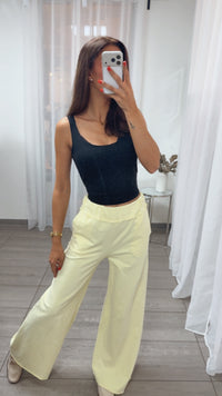 Weite Casual Hose / soft gelb Art.15643
