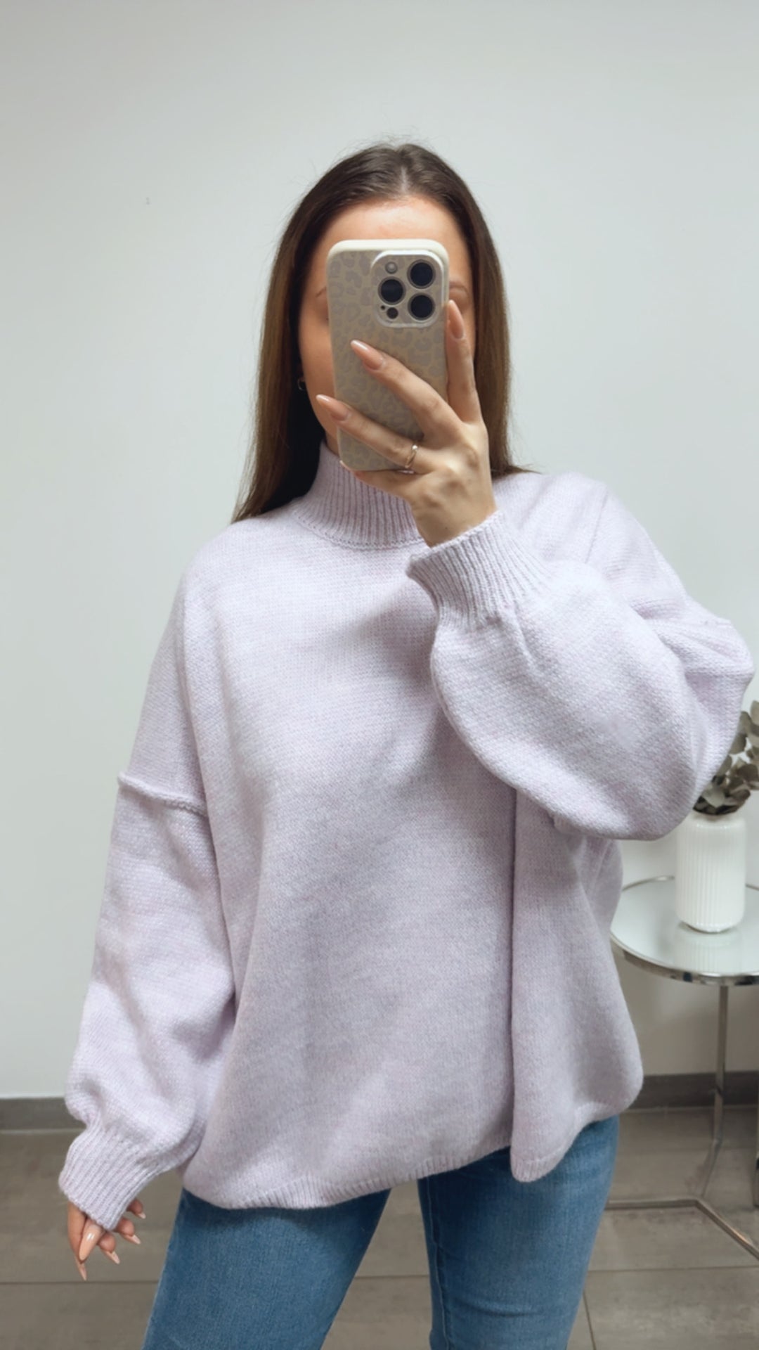 wollfreier Oversize Pullover / soft Flieder Art. 13770