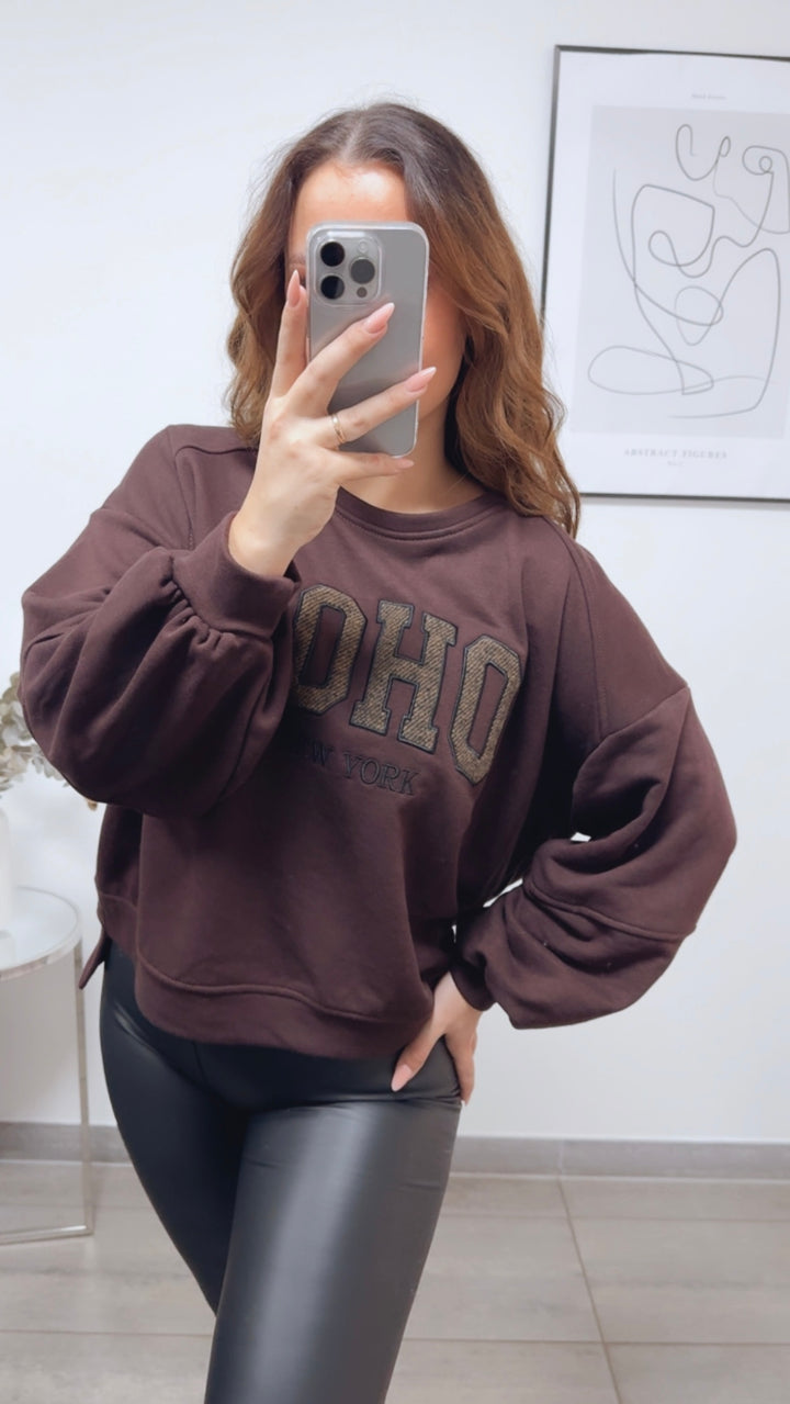 Sweater " SOHO " / dunkel braun Art. 13158