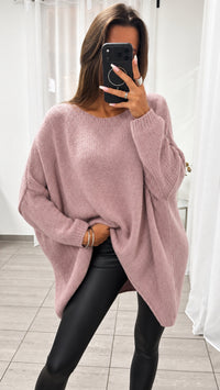 VOKUHILA oversize Strick Pullover / beere Art. 5083