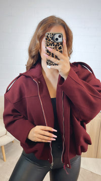schlichte TREND Loose Fit Jacke / bordeaux rot Art. 12615