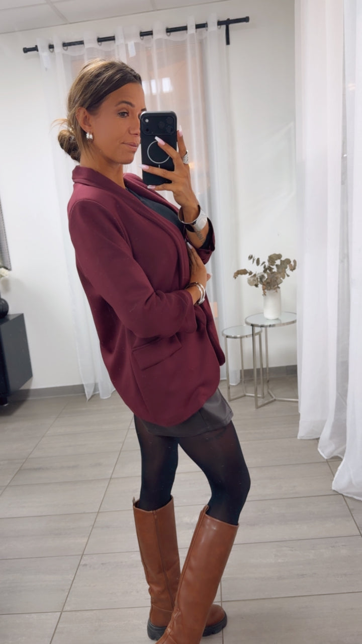 GERAFFTE ÄRMEL Blazer / bordeaux rot Art. 16195