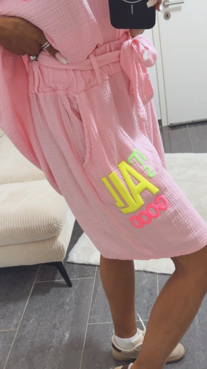 MUSSELIN Shorts " It´s all good " / soft pink Art. 15762