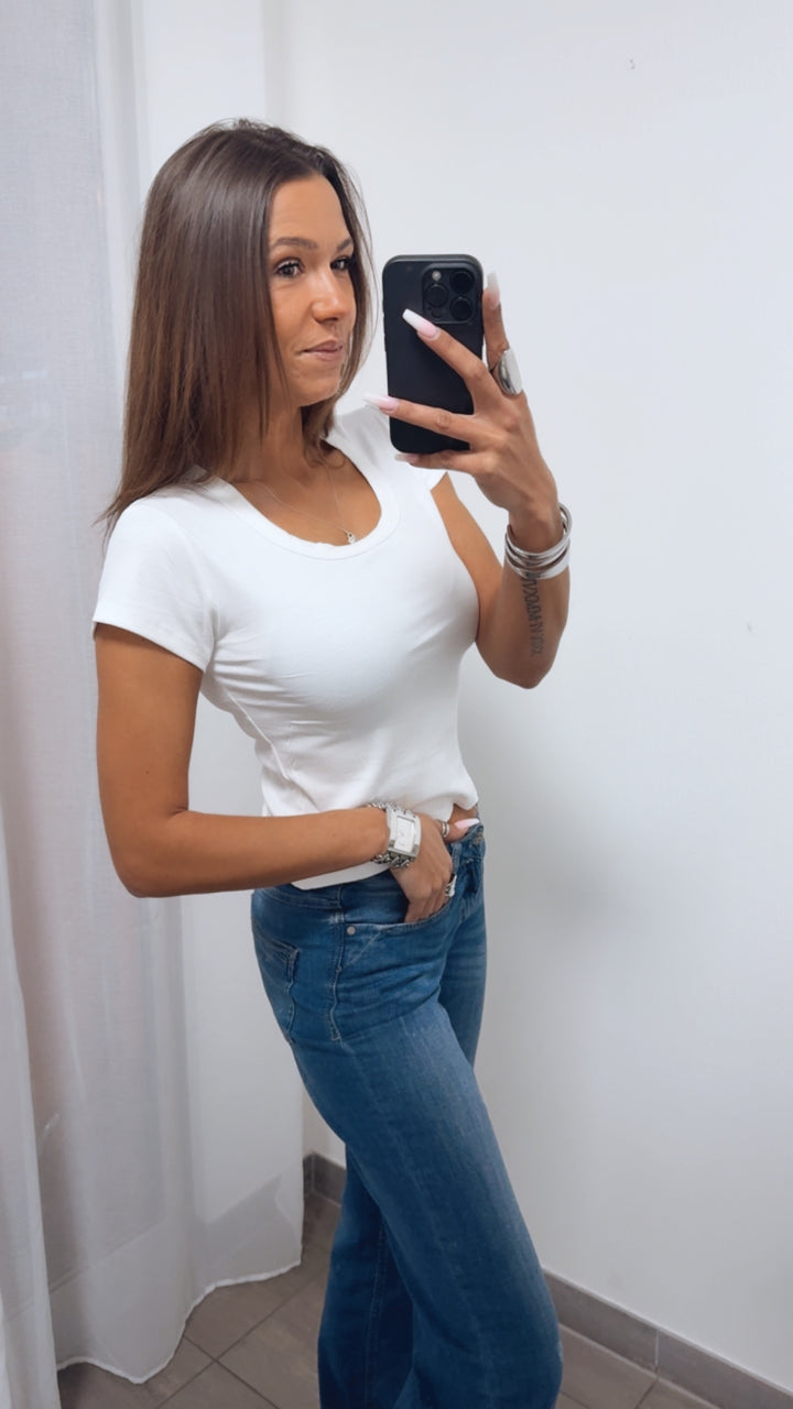 RIPP elastisches Viskose T-shirt / weiss Art. 14427