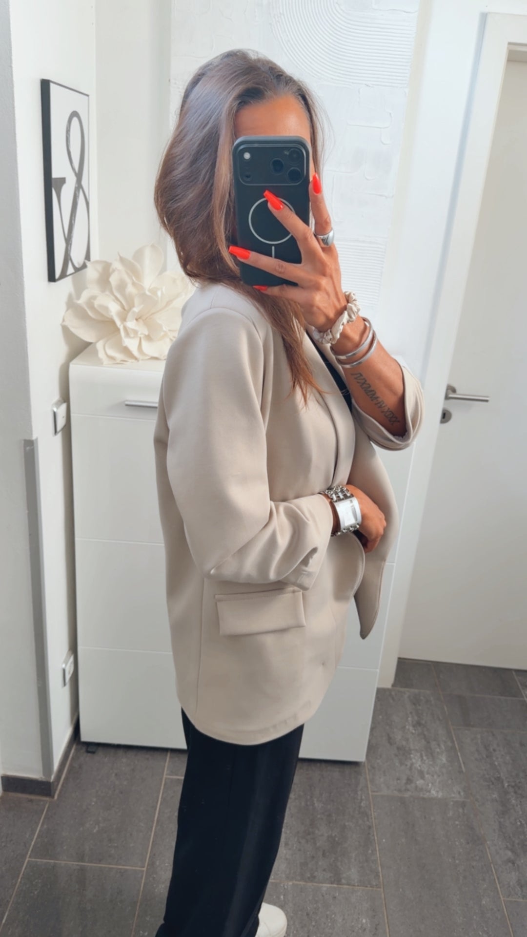 GERAFFTE ÄRMEL Blazer / beige Art. 16142