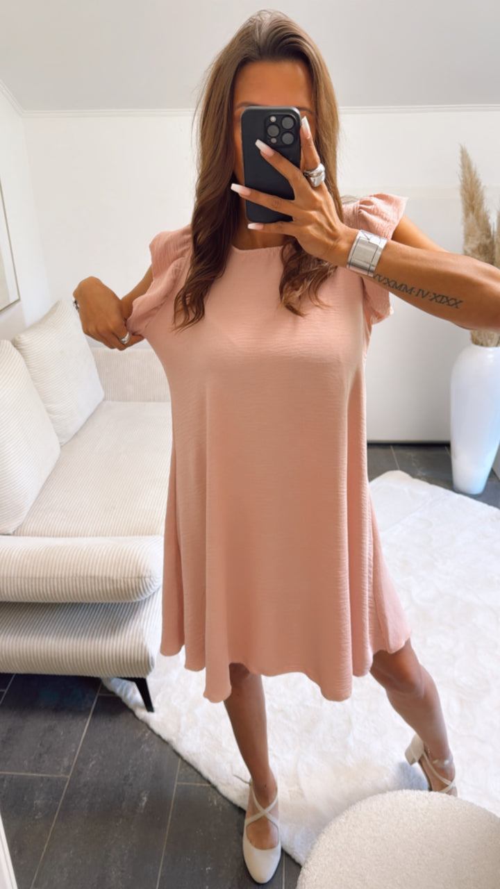 schlichtes Hängerchen / Kleid mit kurzen Ärmeln / alt rosa Art. 9805