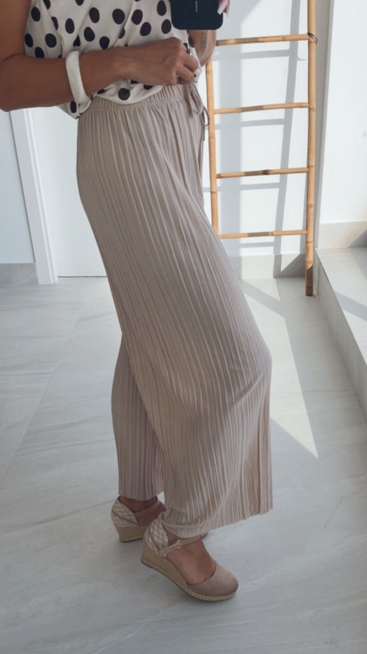 Plissierte Sommer Hose / beige Art. 15185