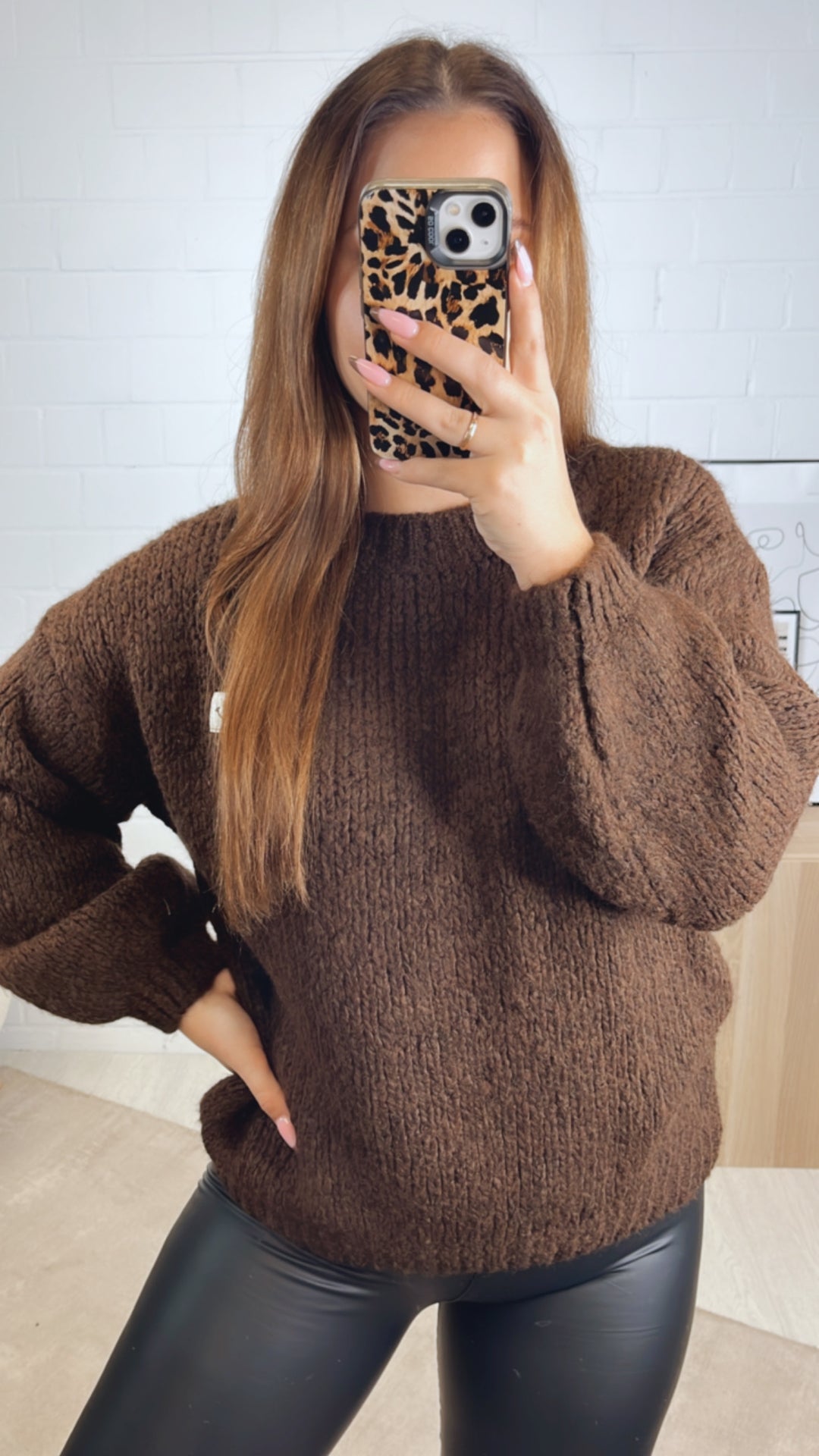 Strick Pullover " Just Be You " / Schoko braun Art. 13010