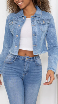 Denim Jacke mit Muster / denim Art. 9062
