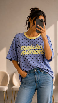 PUNKTE T-shirt " Moments " / hell blau - schwarz - soft gelb Art. 15787