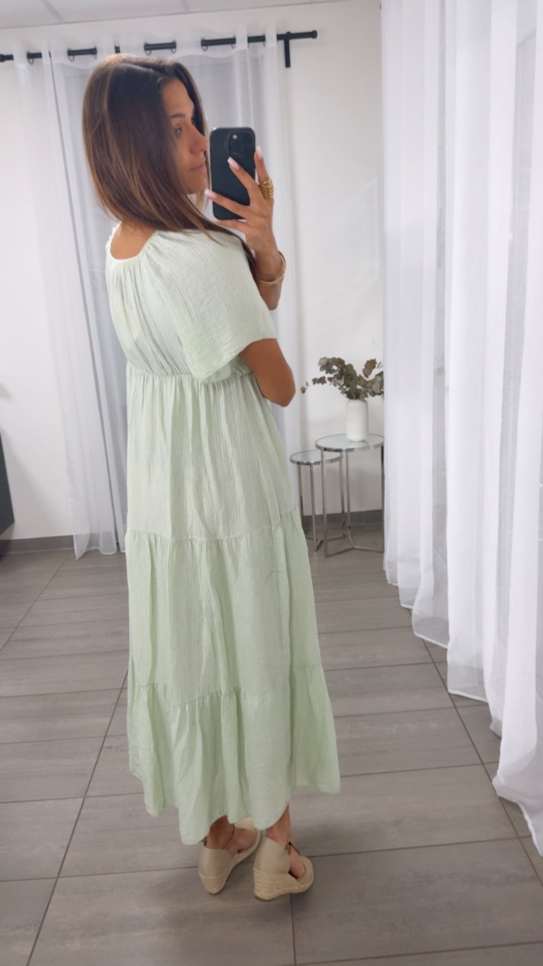 Maxi Lyocell Kleid mit verstellbarem Brustbereich / mint Art. 14917