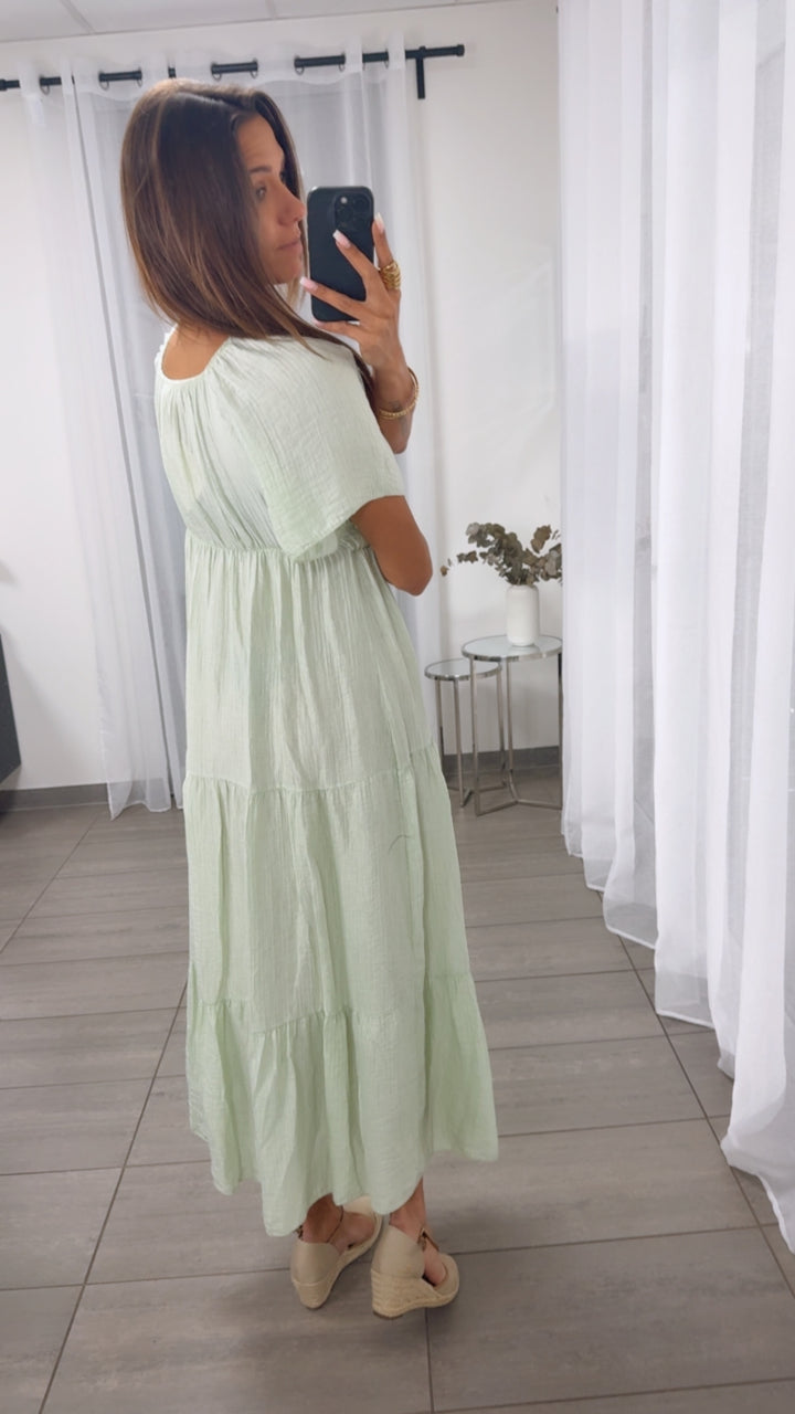 Maxi Lyocell Kleid mit verstellbarem Brustbereich / mint Art. 14917