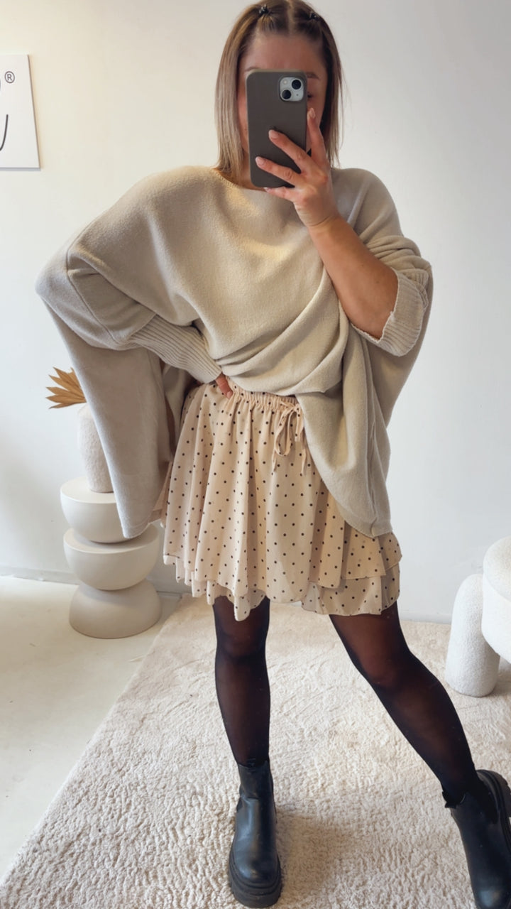 PUNKTE leichter Rock / creme - braun Art. 13140