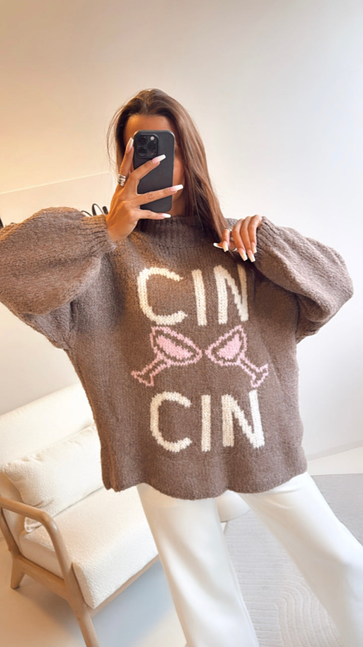 Pullover " Cin Cin " / braun meliert Art. 8495