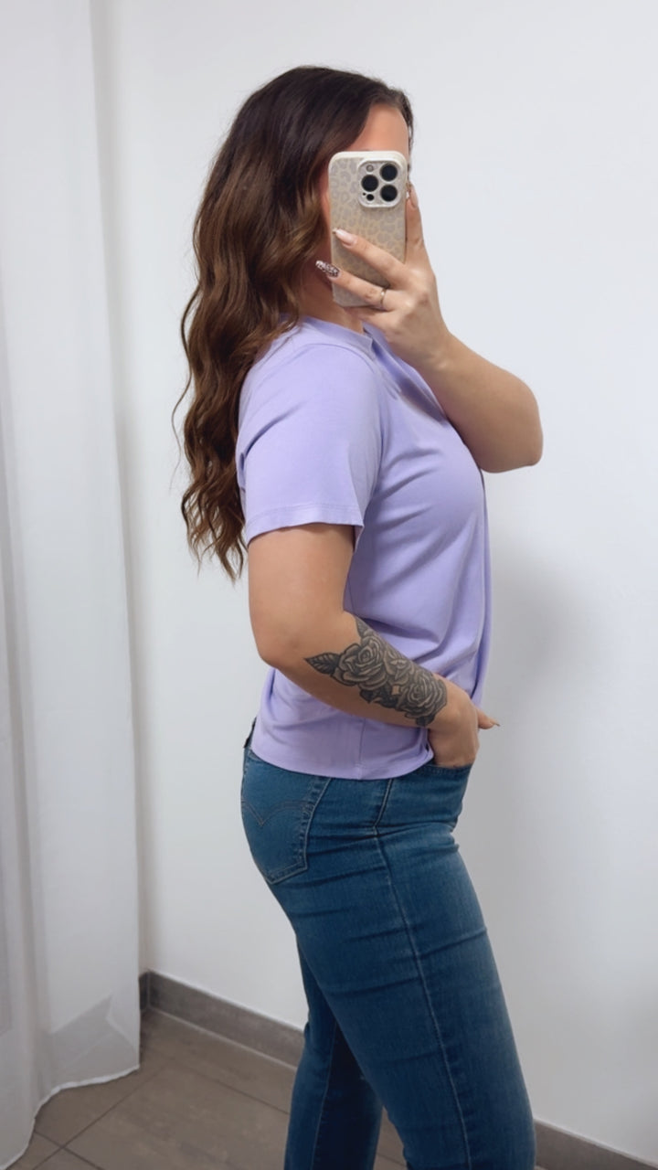 Basic T-shirt, Rundausschnitt / flieder Art. 14412