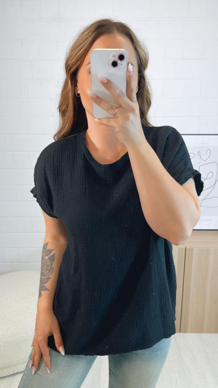 MUSSELIN T-shirt/ schwarz Art. 9727