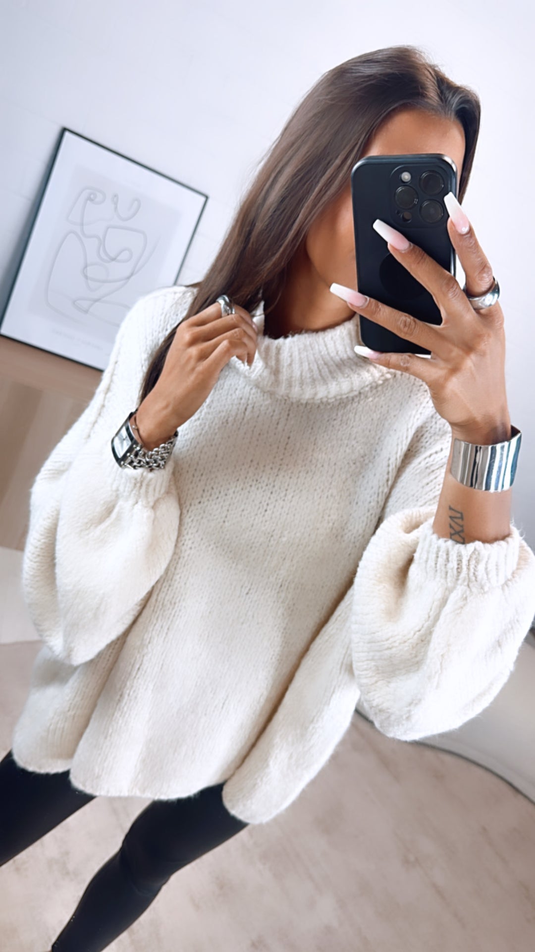 Ultra Oversize Kuschel - Pullover creme / wollweiss Art. 4053