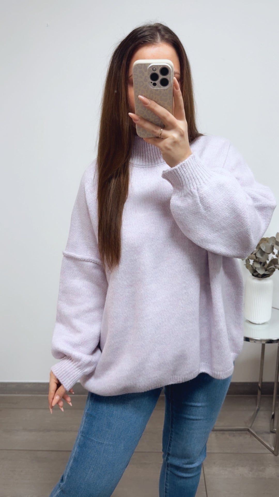 wollfreier Oversize Pullover / soft Flieder Art. 13770