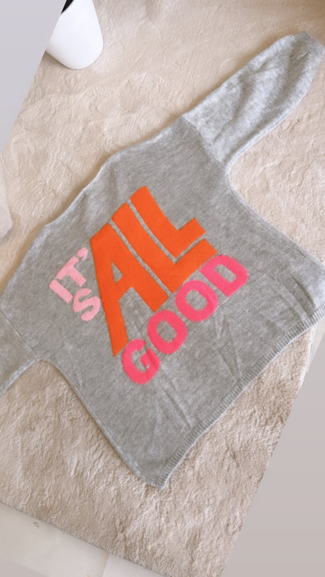 Strick Pullover "it‘s all good" / grau Art. 122316
