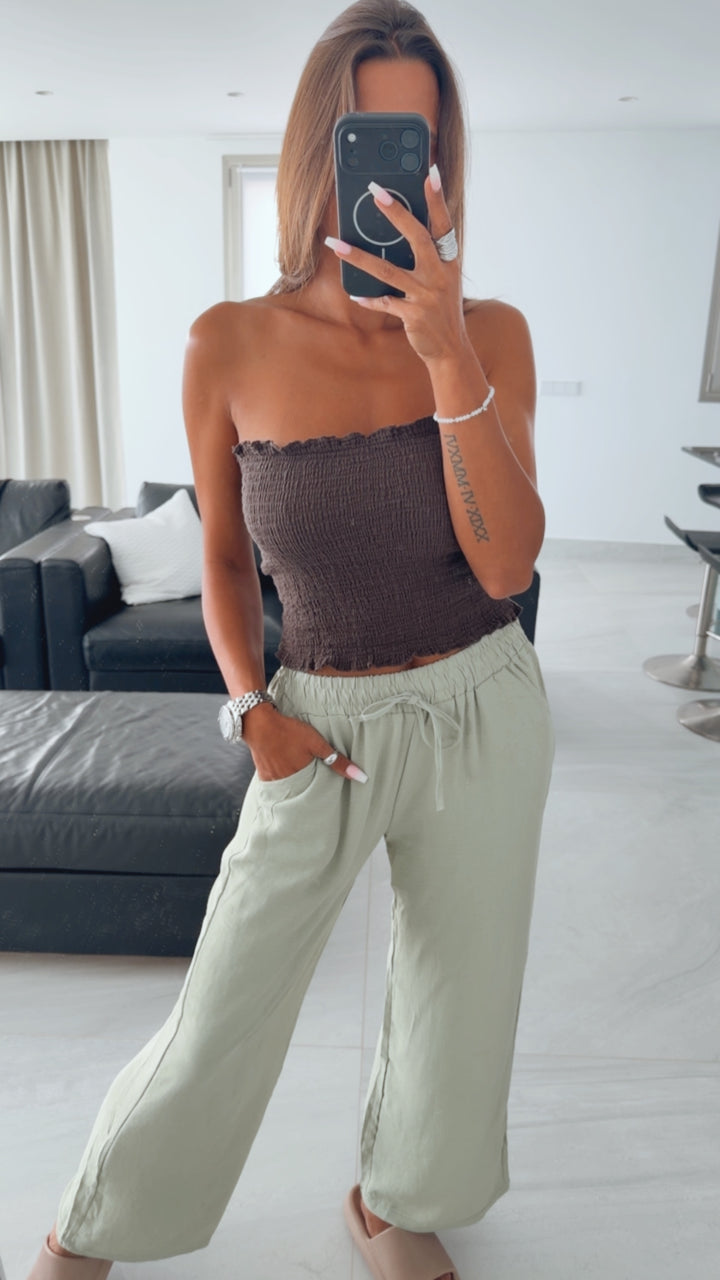 lockere Hose mit elastischen Bund / soft salbei Art. 15898