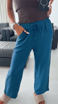 lockere Hose mit elastischen Bund / blau- Petrol Art. 15901