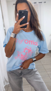 CAT T-Shirt / hell blau - pink Art.14850