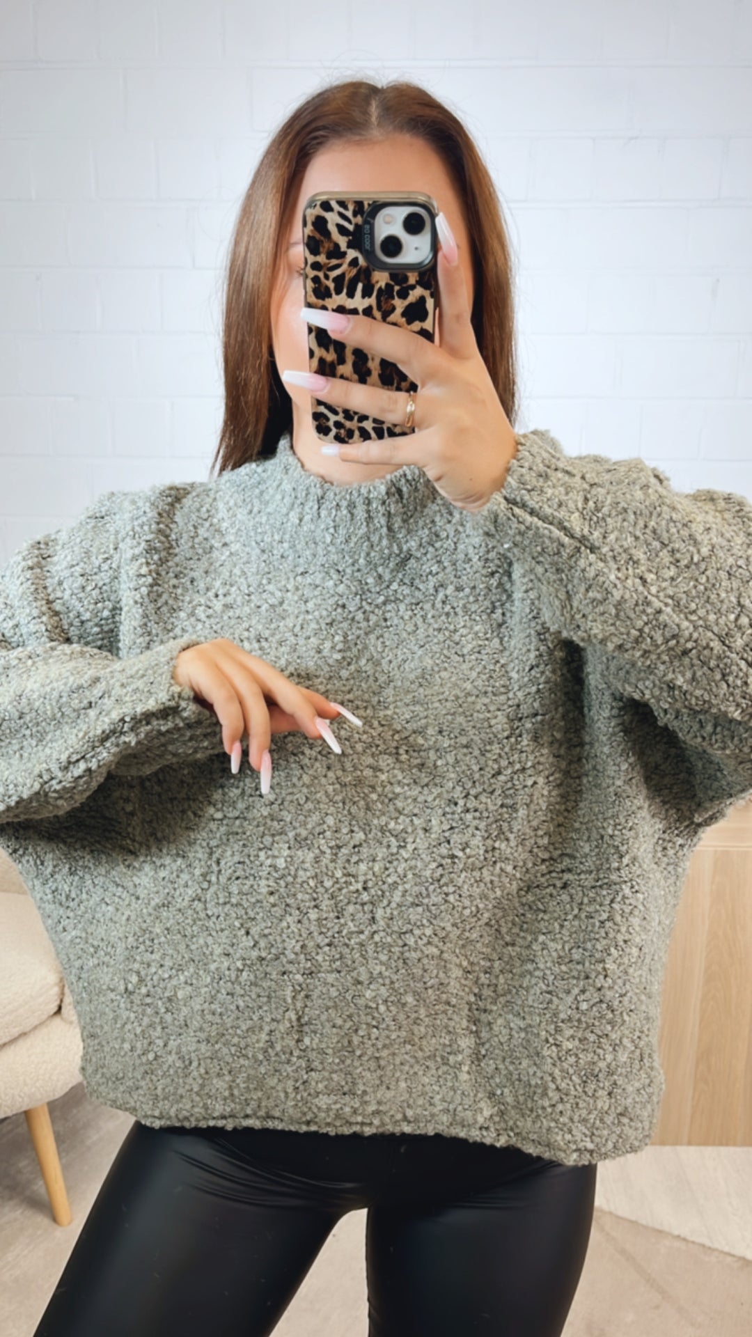 TEDDY Pullover mit Stehkragen / salbei Art. 12454