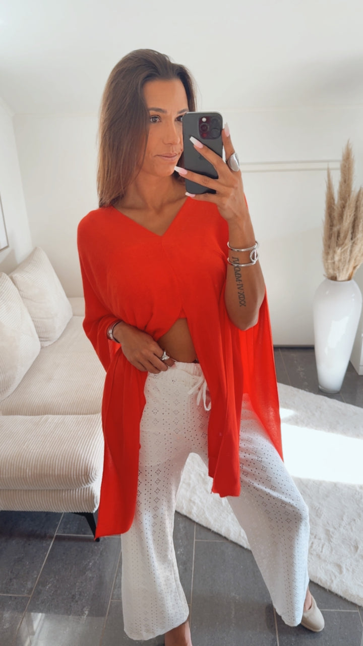 Multi Style Krepp Oberteil mit Bandeau Top / coral Art. 14770