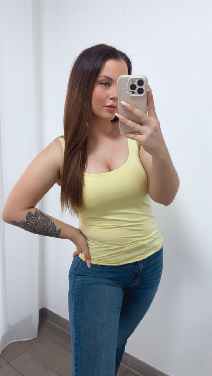 Basic Viskose Top / Shirt / soft gelb Art. 14512