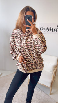 LEO Hoodie mit Kapuze / Vanille - pink - braun Art. 12468