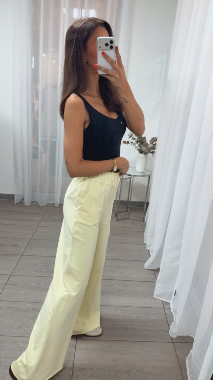 Weite Casual Hose / soft gelb Art.15643