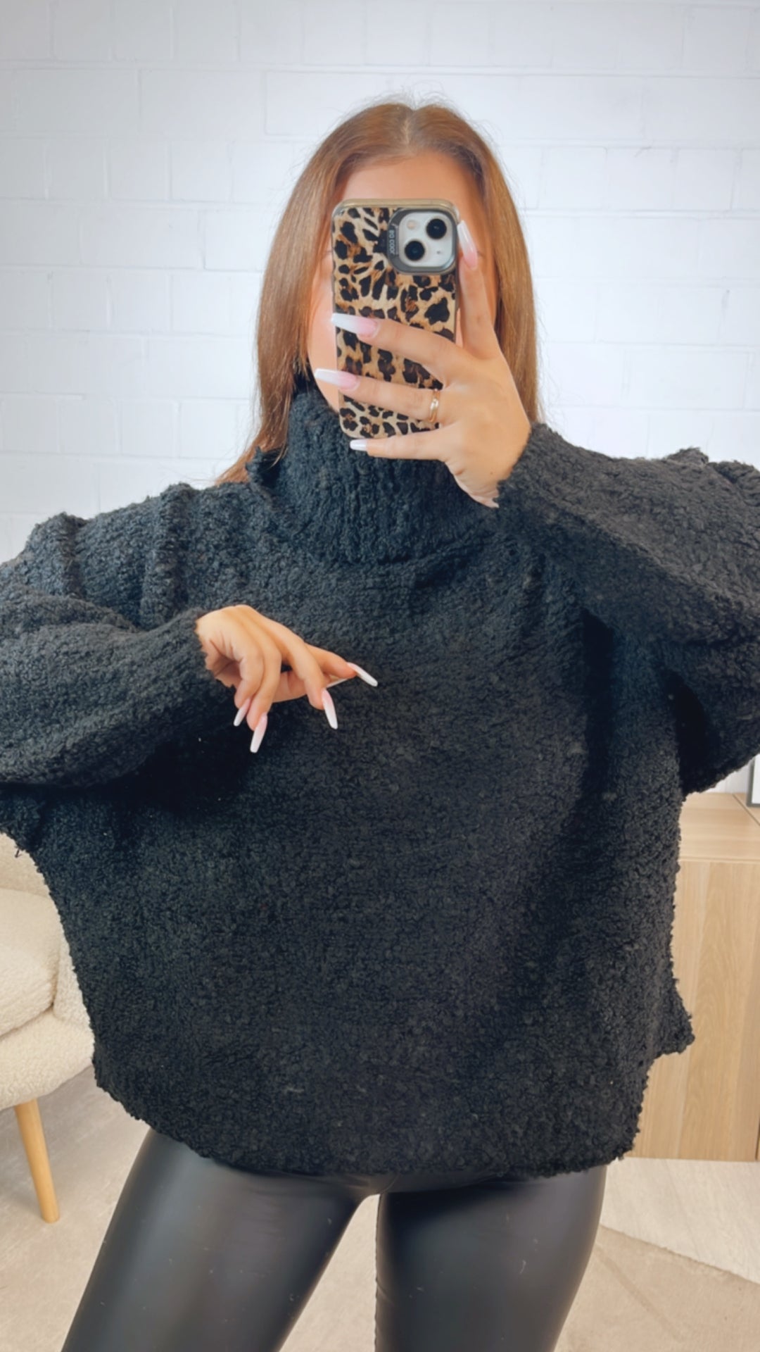 TEDDY Pullover mit Rollkragen / schwarz Art. 12458