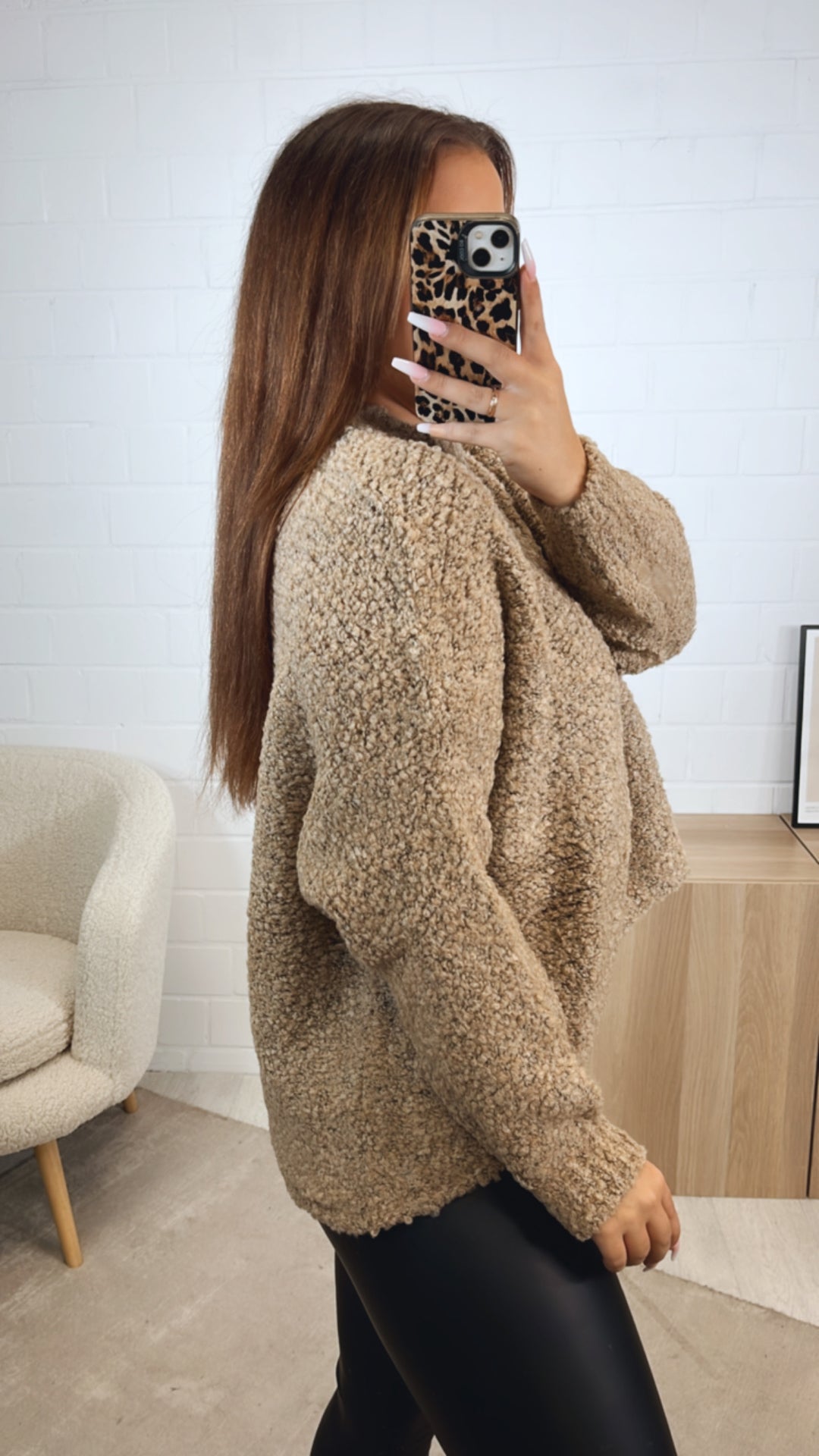 TEDDY Pullover mit Stehkragen / camel Art. 12455