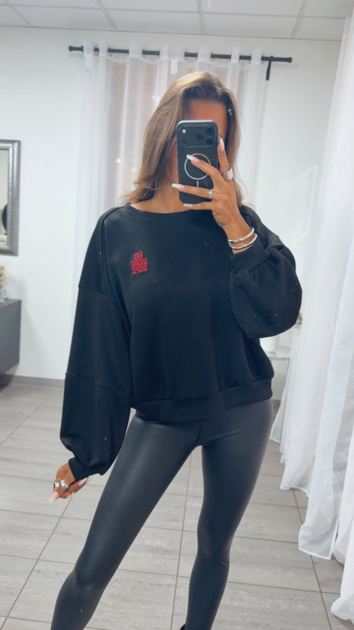 Sweater mit Statement / schwarz Art.16296