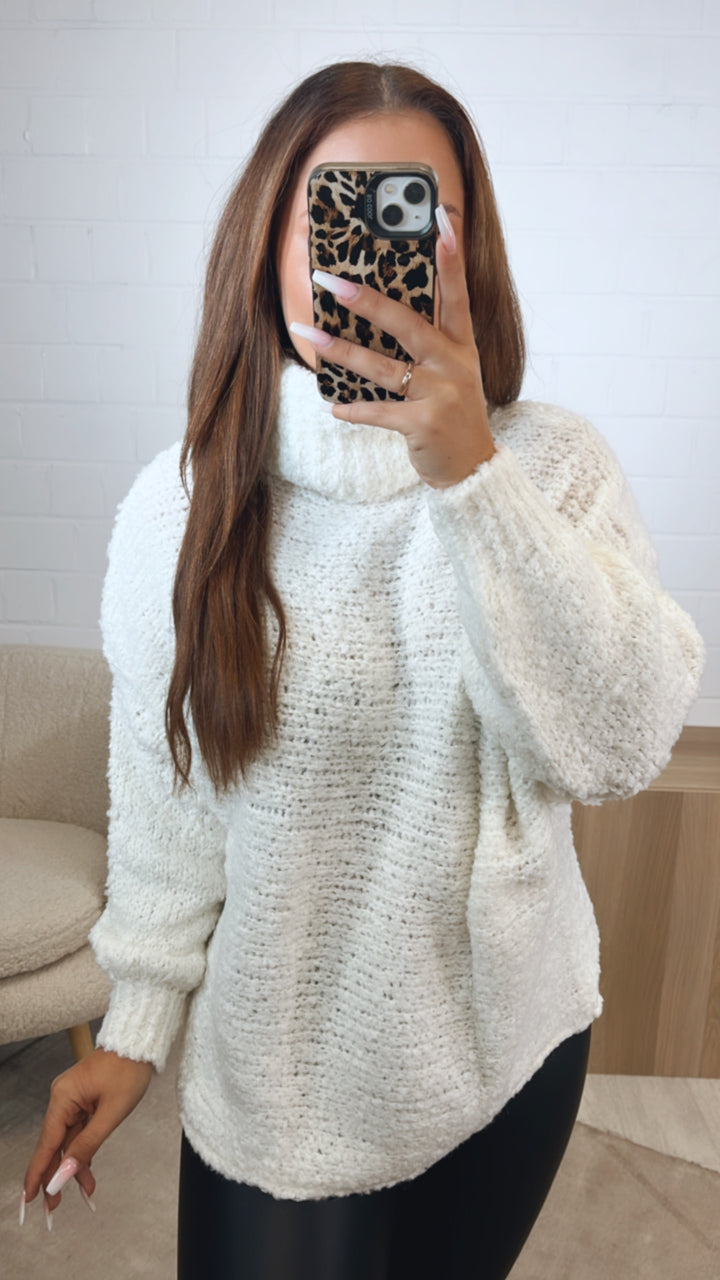 TEDDY Pullover mit Rollkragen / weiss Art. 5220