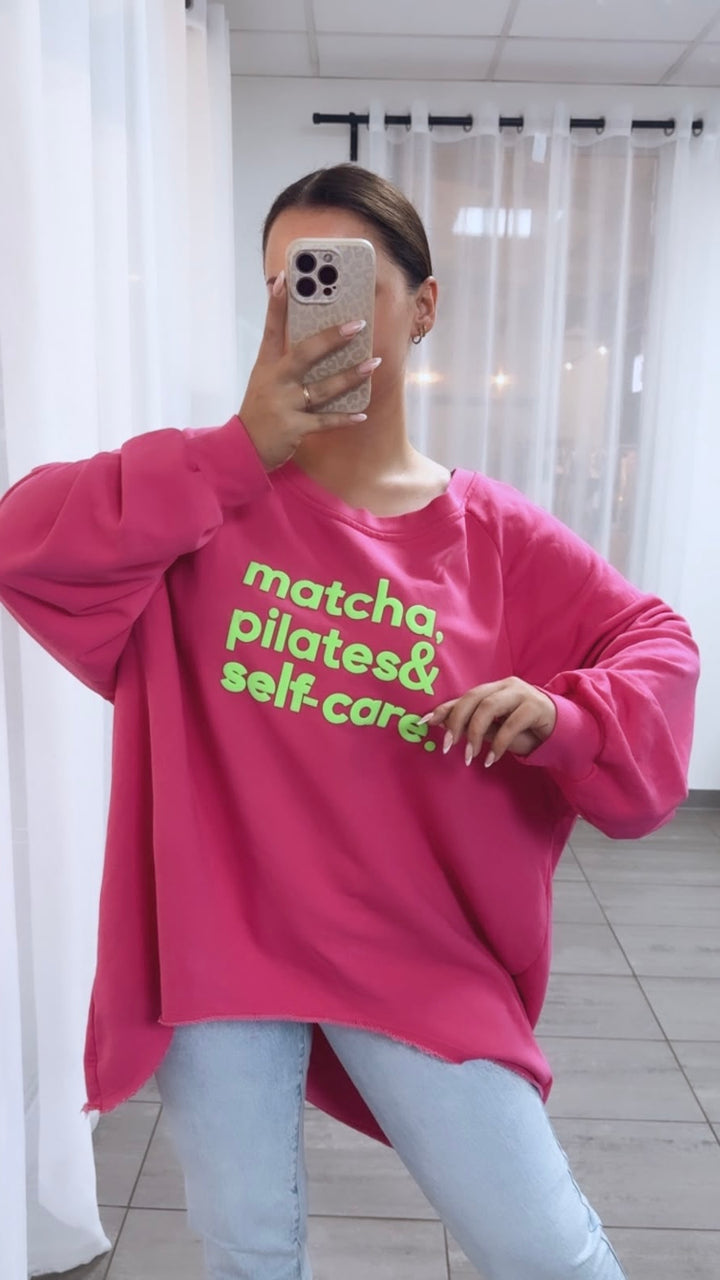 VOKUHILA "Matcha"  ultra weiter Long Sweater / pink Art. 14927